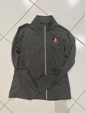 Gray Full-Zip Women's Jacket with Team Patch